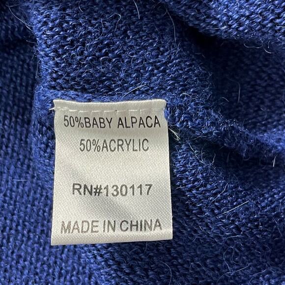 Feel the Piece Alpaca Blend Women’s Pullover Sweater Sz O/S Blue Dolmen Sleeves - Picture 3 of 10